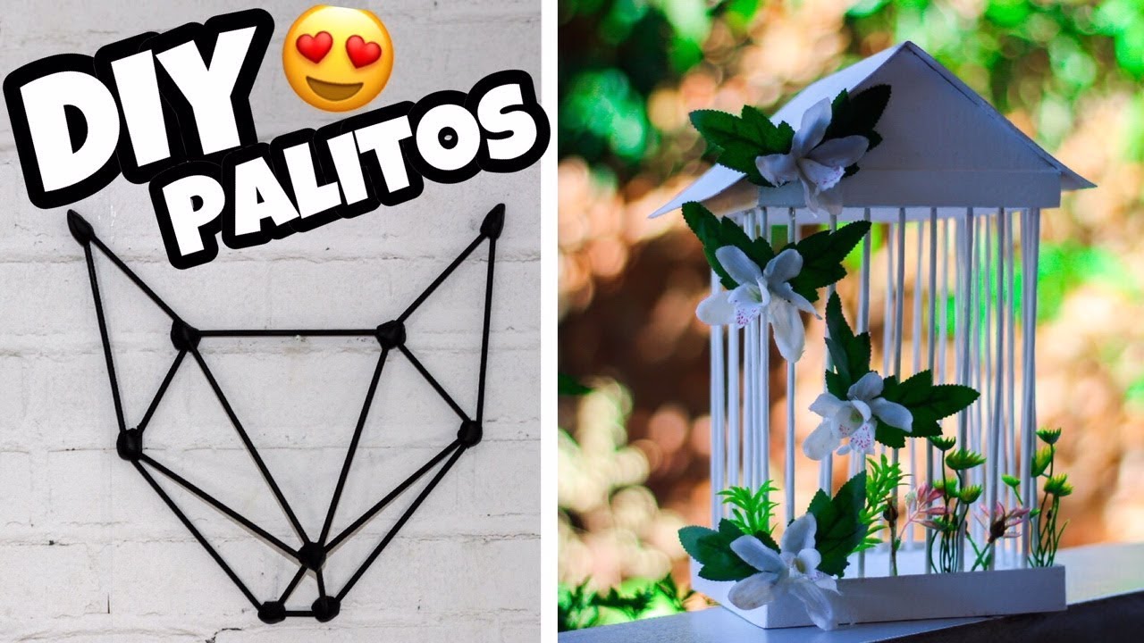 DIYs com PALITOS DE CHURRASCO - GATO GEOMÉTRICO E GAIOLA DECORATIVA