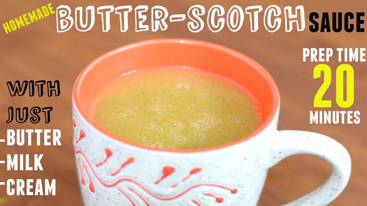 Homemade Butterscotch sauce with milk sugar cream | topping for desserts |easy to make | storable