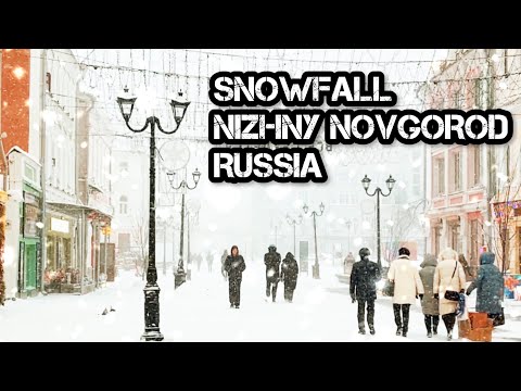❄️ SNOWFALL in Nizhny Novgorod, Russia! Bolshaya Pokrovskaya Street (December 15, 2023)