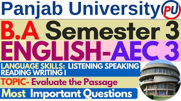 Evaluate the Passage | Language Skills |Listening Speaking Reading |AEC English 3rd Sem Syllabus PUC