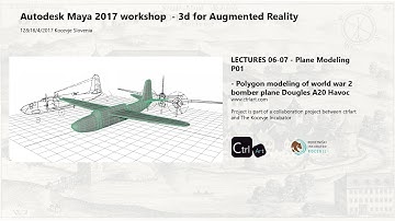 Autodesk Maya 2017 Modeling tutorial - Workshop 06-07 - bomber aircraft modeling part 01