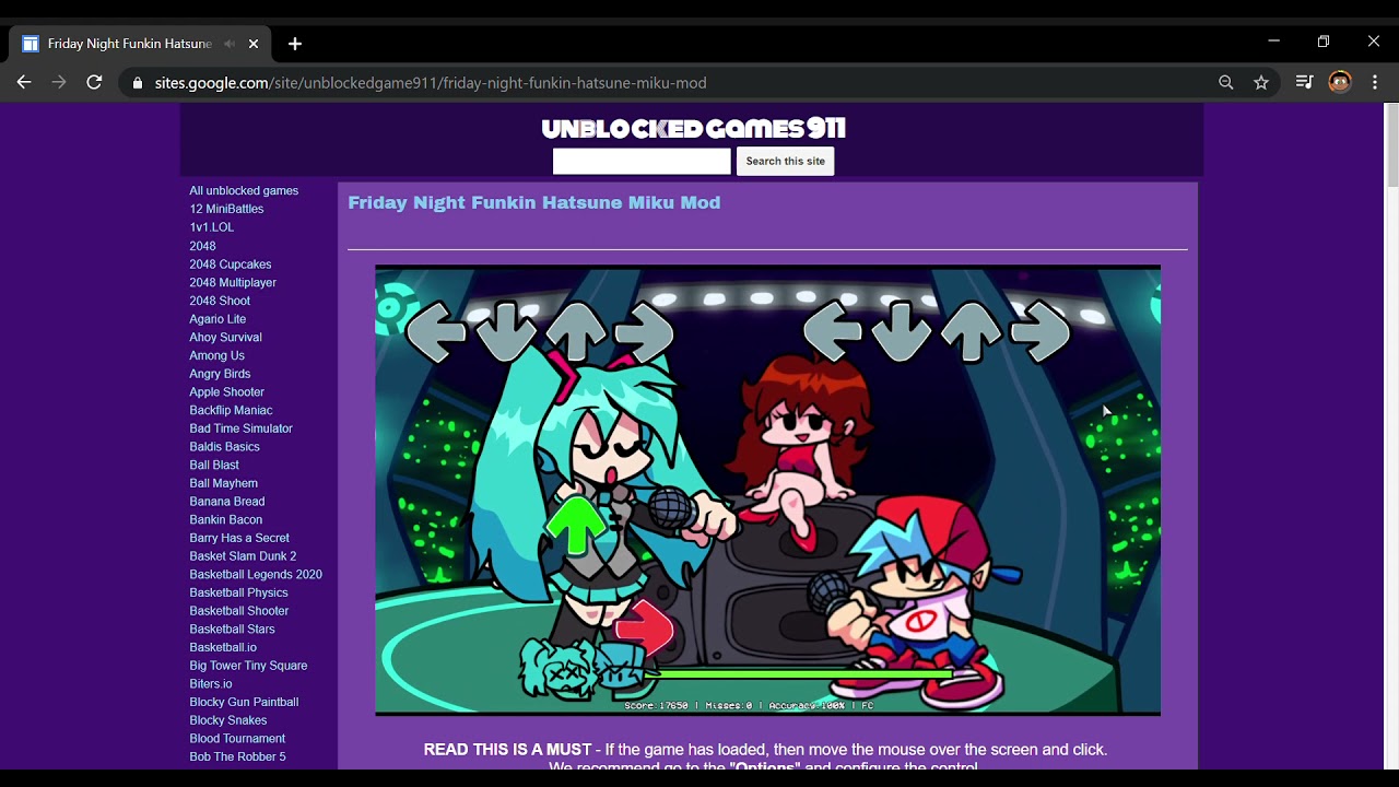 FNF Hatsune Miku Mod on unblocked games 911 