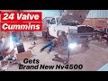 5 SPEED TRANSMISSION SWAP ON 24 VALVE CUMMINS! BRAND NEW NV4500!!