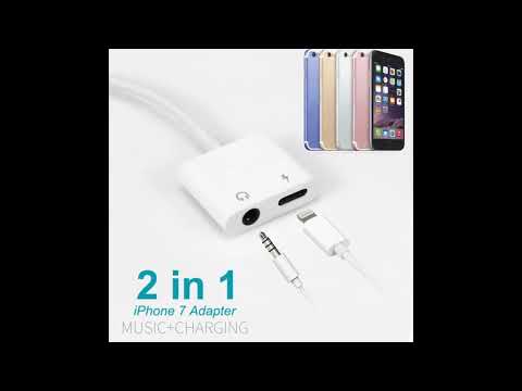 Homfulus iPhone Adapter, 2 in 1   3 5mm Audio Jack   Charger Adapter iPhone 7   7 Plus   8  8plus  X