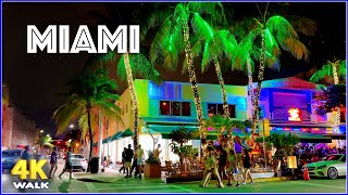 【4K】𝐖𝐀𝐋𝐊 ➜ MIAMI ☘️ Beach 🇺🇸 USA 🇺🇸  4K video 𝐇𝐃𝐑 ! OCEAN DRIVE