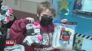 Church donates sock and underwear to Unity Elementary School