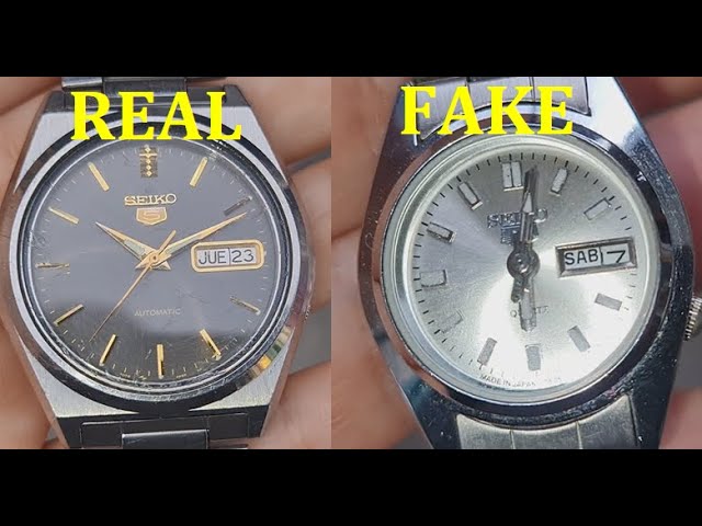 Seiko 5 real vs fake. How to spot fake Seiko 5 wrist watch - YouTube