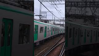 奈良市の大和西大寺駅を出発する京都市営地下鉄車両　Train running in Nara City