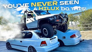 Driving my 4wd over cars for fun