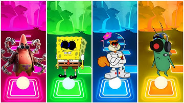 Patrick Star Exe 🆚 Spongebob Exe 🆚 Sandy Cheeks Exe 🆚 Plankton Exe | Tiles Hop Battle
