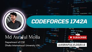 Code Forces #A. Sum_1742A Problem Solved | Asraful Vlogs 1.0| #cse #codeforcessolutions #c++ #1742A