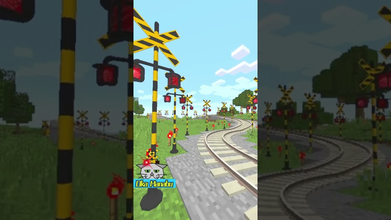 Trains & Railway Level Railroad crossings Minecraft 踏切 アニメ 電車 マイクラ ふみきり 068-04
