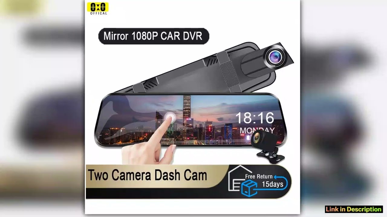 Mirror Camera for Car Touch Screen Video Recorder Rearview mirror Dash Cam Front and Rear Camera