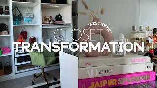 EXTREME CLOSET MAKEOVER | WATCH ME TRANSFORM MY BEAUTY ROOM | *AESTHETICS* | KIRAH OMINIQUE