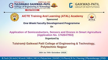 Inaugural Function Of ATAL FDP, Organized by, TGPCET Polytechnic Nagpur