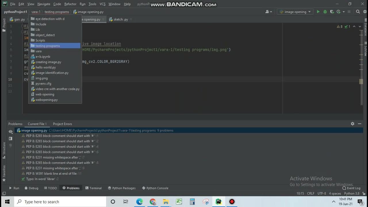 machine learning python programming in pycharm process to read a image ...