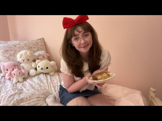 awkward girl eats cake ASMR