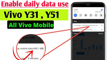 Vivo Y31 Enable daily data Used | vivo Y31 Enable Data Usage Notification Bar