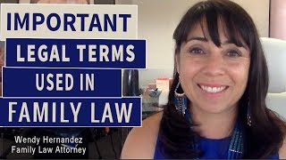 Some important Legal Terms Used in a Family Law Case