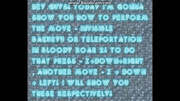 Bloody Roar 2 - invisible bakuryu tutorial