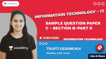 Sample Question Paper C - Section B-Part II | Class 10 IT 402 | Database Management | Trupti Ma