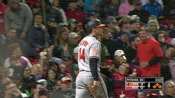 BAL@BOS: Gentry races home on a fielding error