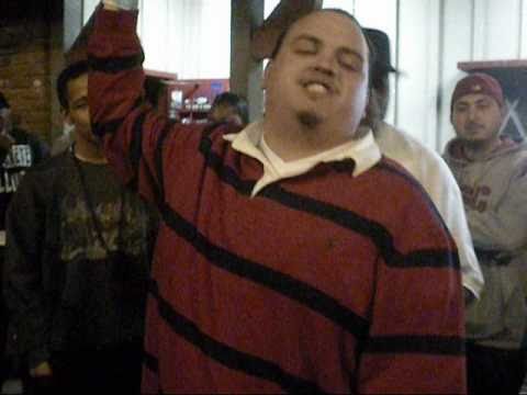 spitshine tommy Rapper spits at Fatz during a freestyle cypher and gets owned