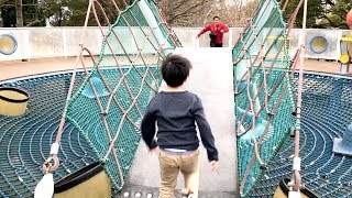 子供は風の子！！おもしろアスレチック遊具で遊んだよ！【ココロマン普段の様子】