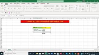 Convert HEX color codes to RGB color codes in Excel screenshot 3