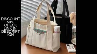 Large Capacity Tote Canvas Bag for Work Outgoing High Appearance Commuting Versatile Art Student Clo