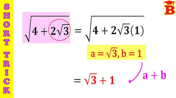 Square root of Surds Short Trick - Super Shortcut Method