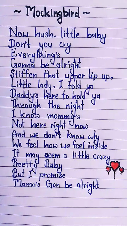 Eminem ~ MockingBird (Lyrics) #lyricvideo #eminem #mockingbird #trending #song