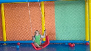 Monkey Sam sitting on the swing like a human (official video)