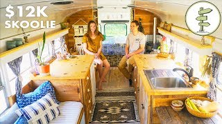 Most Amazing School Bus Tiny House Conversion on a Budget - Full Tour