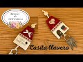 DIY. Casita Funda de Llavero con Aplicaciones de Costura. Patrones Gratis. 0160