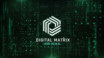 3152  - Digital Matrix Technology green code Logo Reveal animation intro opener