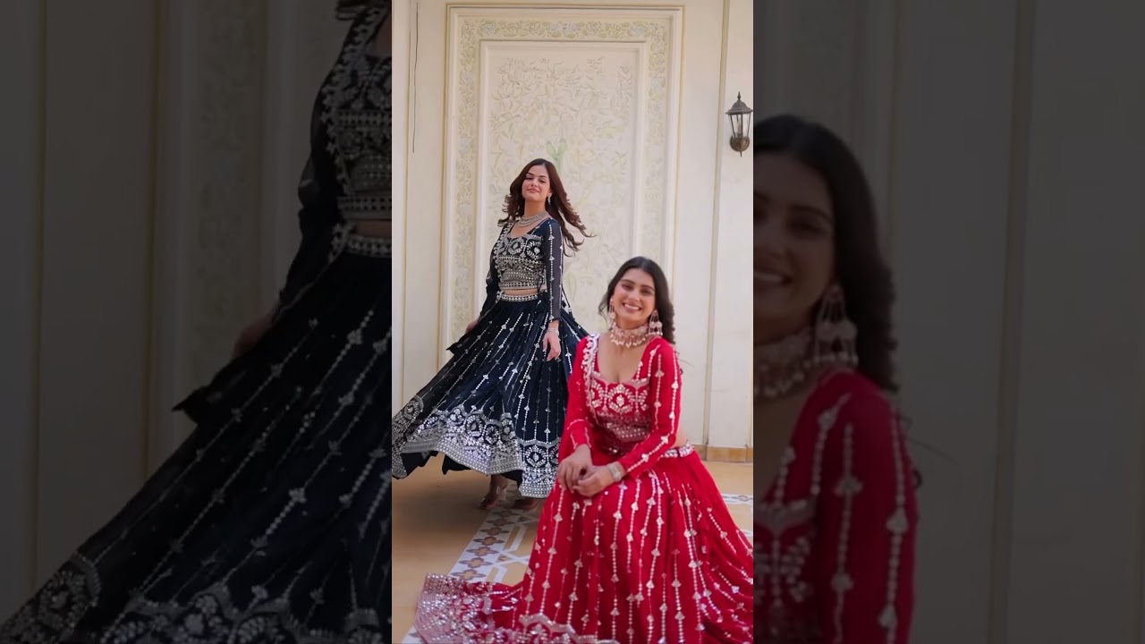 Navy Blue Sequins Embroidered Lehenga – Faux Georgette Party Wear