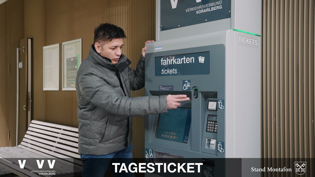 Wie löse ich ein Tagesticket am neuen Fahrscheinautomaten der Montafonerbahn?
