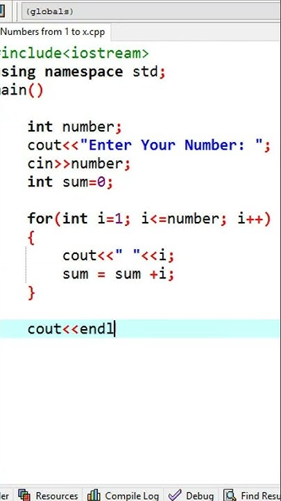 Find Sum of Numbers from 1 to Given Number Using C++ #shorts - YouTube
