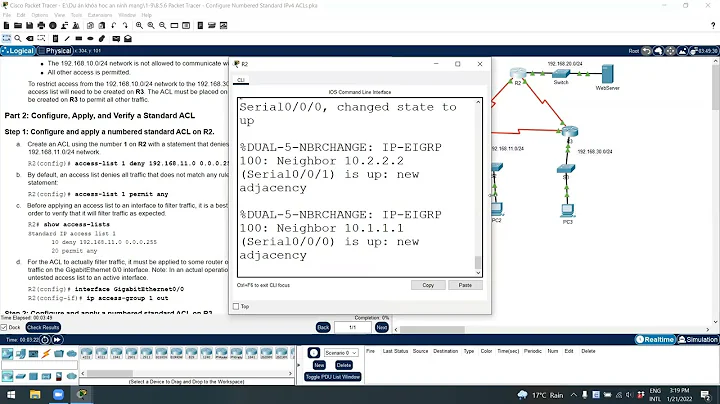 8.5.6 Packet Tracer – Configure Numbered Standard IPv4 ACLs Answers