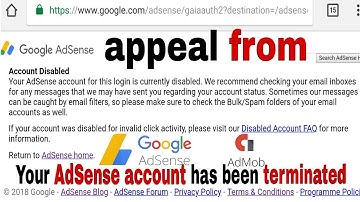 Adsense account disabled for invalid activity how to enable appeal form, terminated admob account