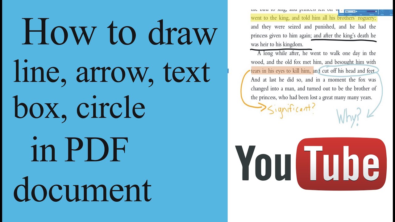 How To Draw Line Arrow Text Box Circle Rectangle Underline In Pdf Document Youtube