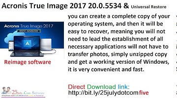 Acronis True Image 2017 20 0 5534 & Universal Restore
