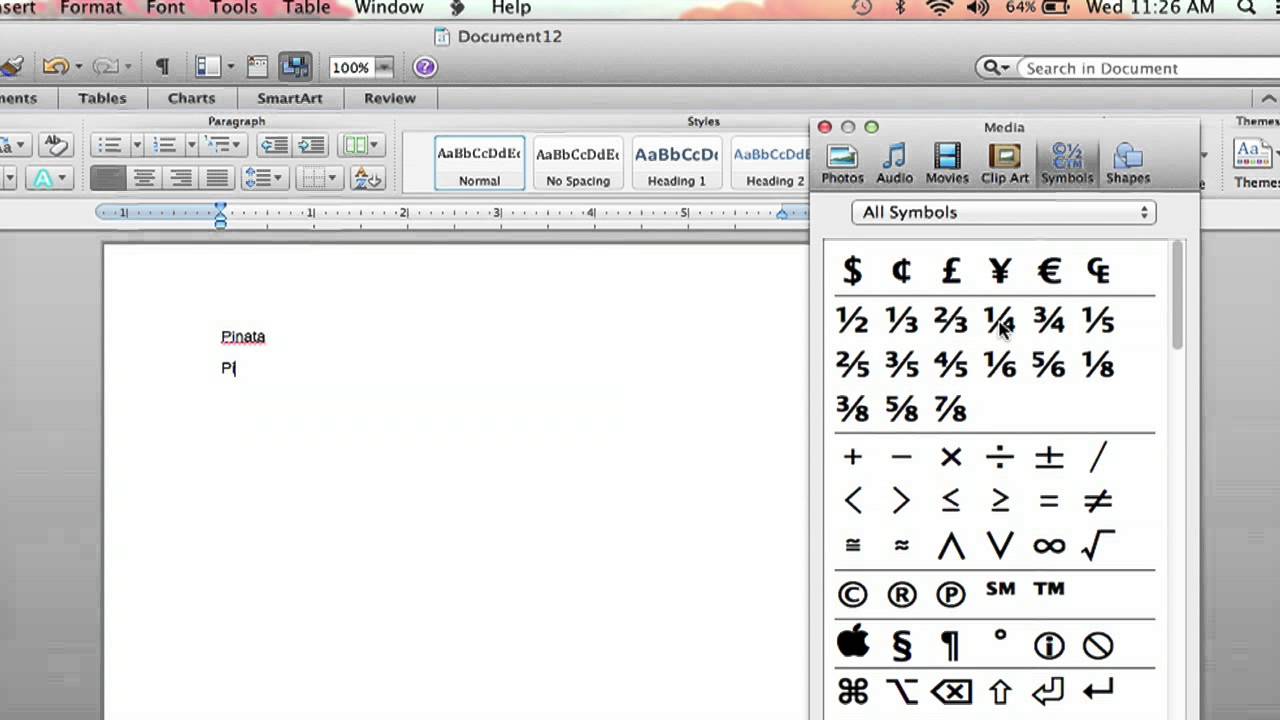 How to Put a Character Over a Letter in Microsoft Word : Microsoft Word Help