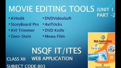 Class XII- Unit 1 -Movie Editing Tools (Part 2)