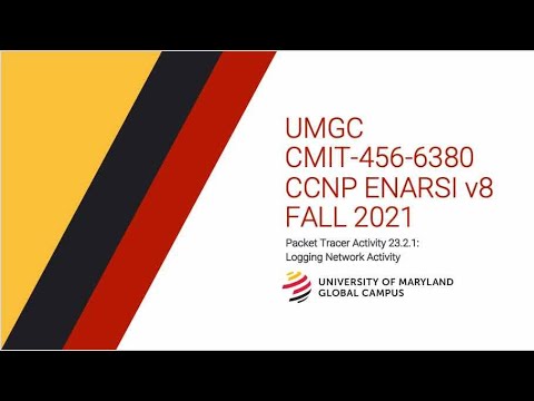 UMGC-Fall 2021 CMIT-456 CCNP ENARSI v8 Packet Tracer Tutorial 23.2.1: Logging Network Activity