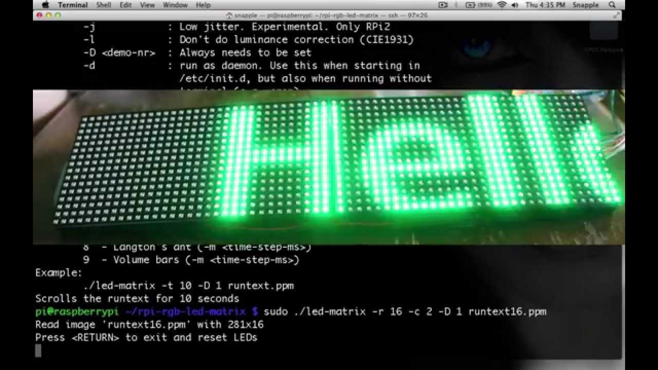 Raspberry Pi LED Matrix Part 2 - Software -