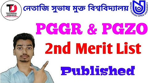 PGGR & PGZO 2nd Merit List Published NSOU