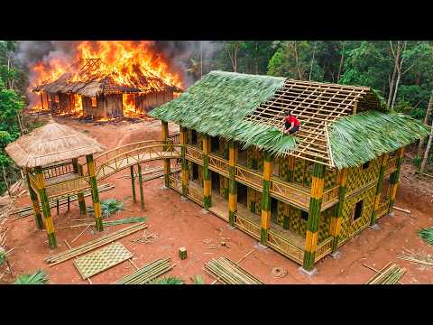 From Ashes to a Dream — Young Woman Builds a Giant Bamboo Villa Alone.|by@SùngNinh-o6d