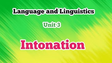 Language and linguistics | Unit 3 | Intonation | Tamil | BA English | MS University